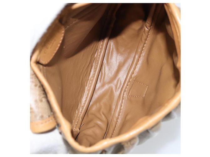 Céline Borsa a Spalla in Tela Macadam CELINE PVC Beige Oro Auth bs34011 D'oro - vista 11