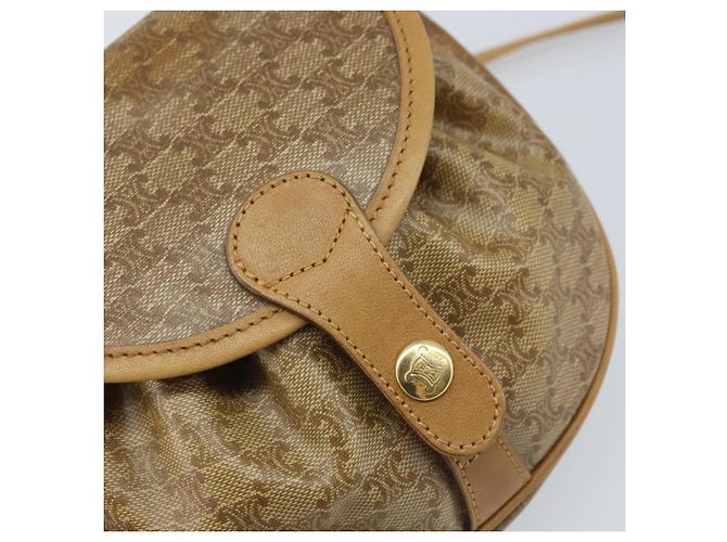 Céline Borsa a Spalla in Tela Macadam CELINE PVC Beige Oro Auth bs34011 D'oro - vista 17