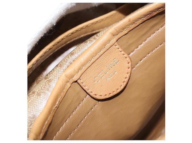Céline Borsa a Spalla in Tela Macadam CELINE PVC Beige Oro Auth bs34011 D'oro - vista 18