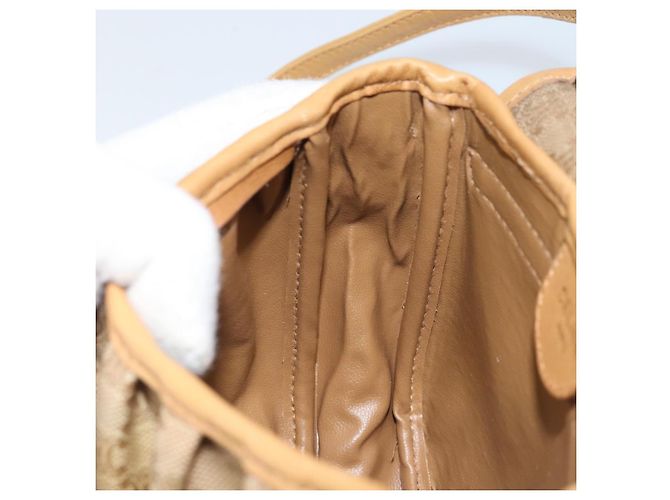 Céline Borsa a Spalla in Tela Macadam CELINE PVC Beige Oro Auth bs34011 D'oro - vista 20