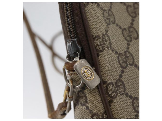 Gucci Borsa a Spalla GG Supreme PVC Beige Oro 97 02 068 Auth bs33854 D'oro - vista 10