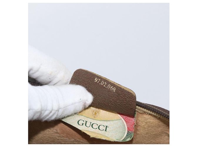 Gucci Borsa a Spalla GG Supreme PVC Beige Oro 97 02 068 Auth bs33854 D'oro - vista 12