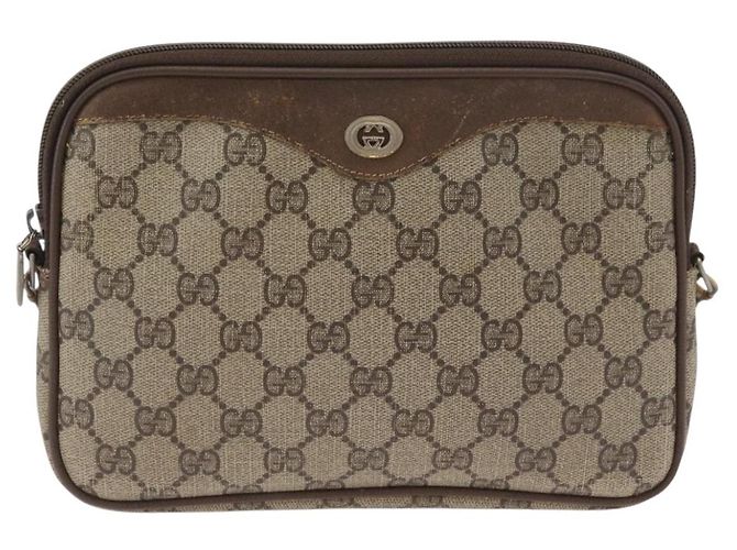 Gucci Borsa a Spalla GG Supreme PVC Beige Oro 97 02 068 Auth bs33854 D'oro - vista 13