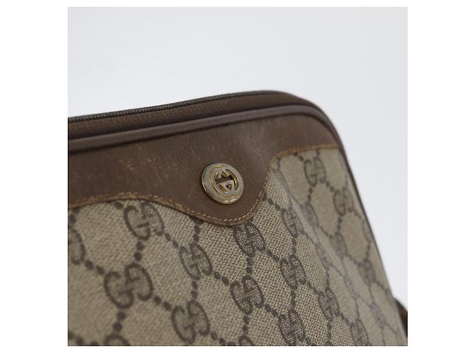 Gucci Borsa a Spalla GG Supreme PVC Beige Oro 97 02 068 Auth bs33854 D'oro - vista 17