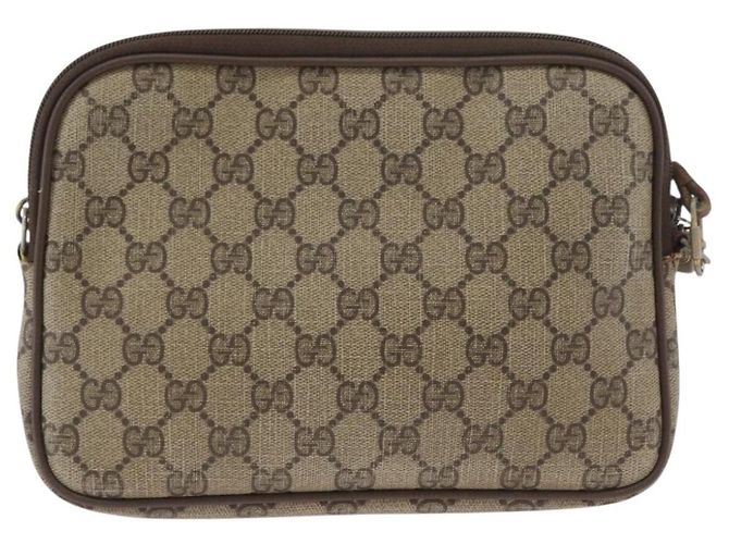 Gucci Borsa a Spalla GG Supreme PVC Beige Oro 97 02 068 Auth bs33854 D'oro - vista 2