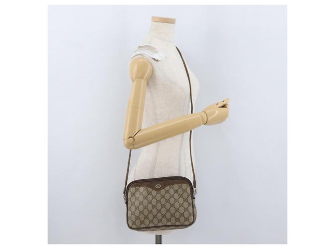 Gucci Borsa a Spalla GG Supreme PVC Beige Oro 97 02 068 Auth bs33854 D'oro - vista 21