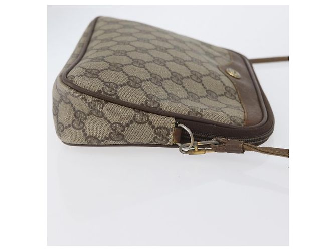 Gucci Borsa a Spalla GG Supreme PVC Beige Oro 97 02 068 Auth bs33854 D'oro - vista 3
