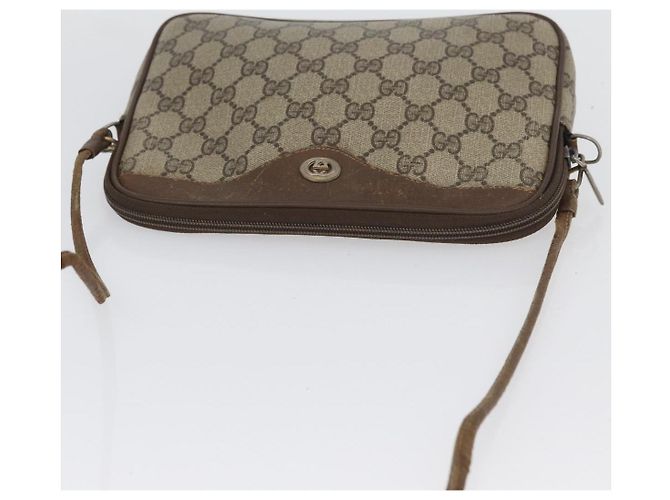 Gucci Borsa a Spalla GG Supreme PVC Beige Oro 97 02 068 Auth bs33854 D'oro - vista 6