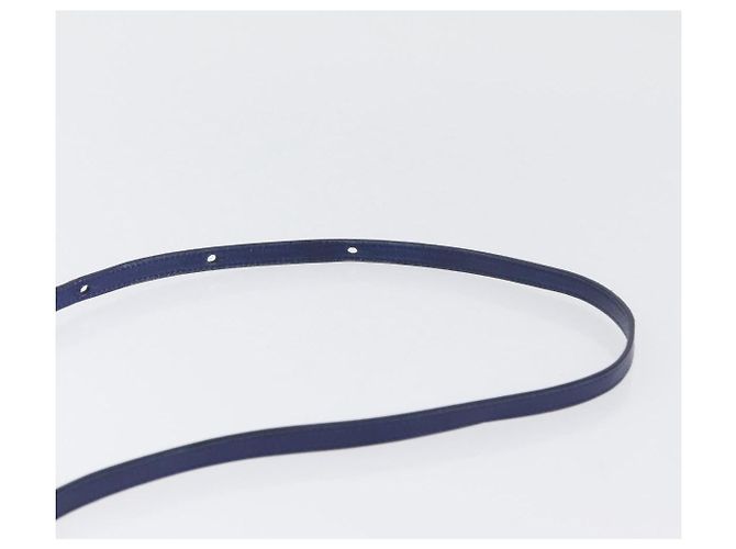 Céline Borsa a Spalla CELINE Trio in Pelle Blu Oro Auth ARZ364 D'oro - vista 8