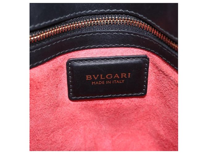 Bulgari Borsa a mano BVLGARI in pelle 2 vie grigia oro Auth hk3528 Marrone D'oro - vista 20