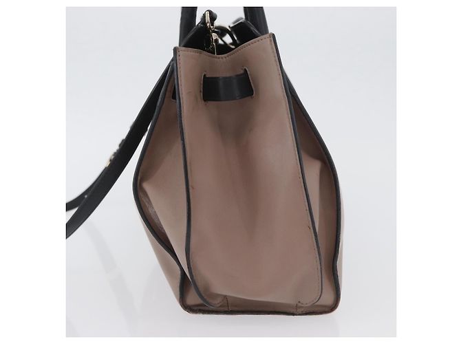 Bulgari Borsa a mano BVLGARI in pelle 2 vie grigia oro Auth hk3528 Marrone D'oro - vista 3
