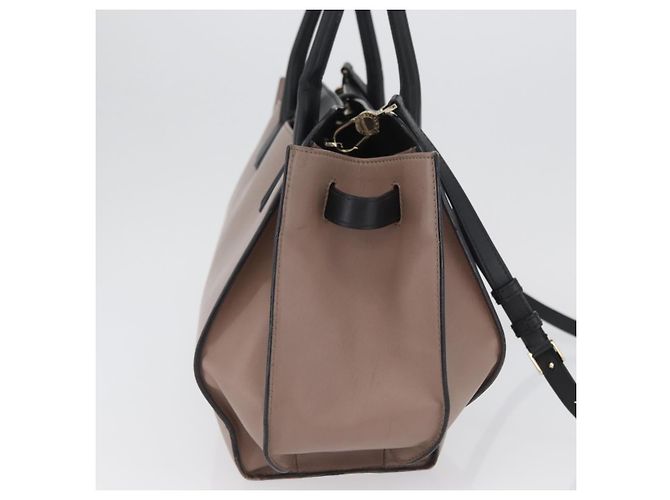 Bulgari Borsa a mano BVLGARI in pelle 2 vie grigia oro Auth hk3528 Marrone D'oro - vista 4
