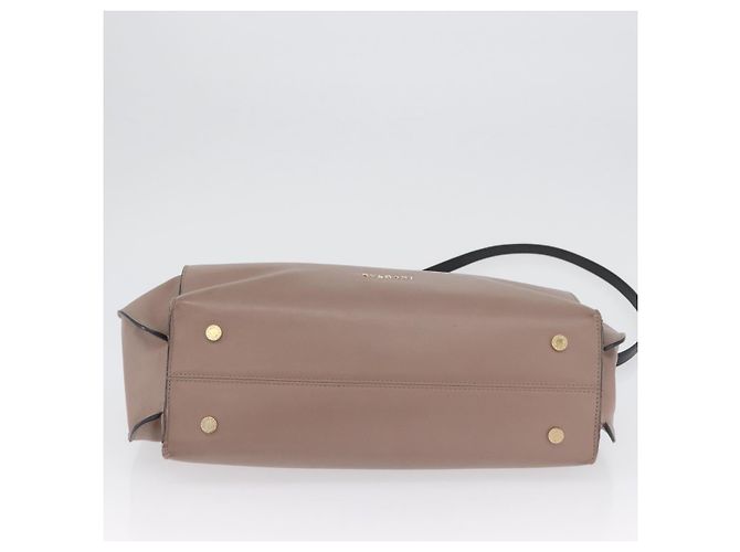 Bulgari Borsa a mano BVLGARI in pelle 2 vie grigia oro Auth hk3528 Marrone D'oro - vista 5