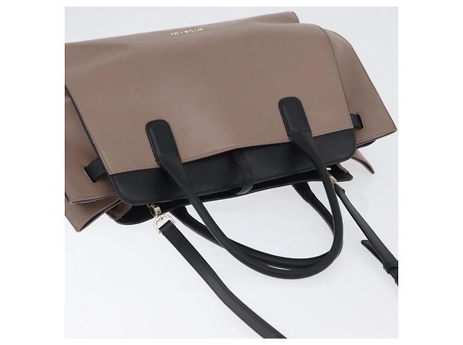Bulgari Borsa a mano BVLGARI in pelle 2 vie grigia oro Auth hk3528 Marrone D'oro - vista 6