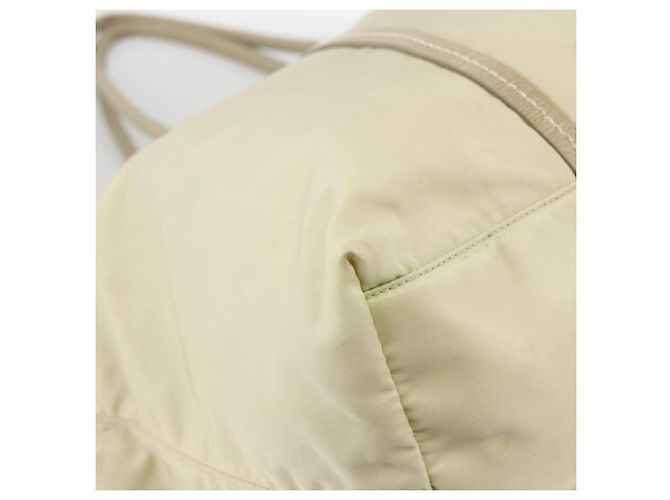 Borsa Tote PRADA in nylon avorio argento Auth ep13808 Crudo - vista 14