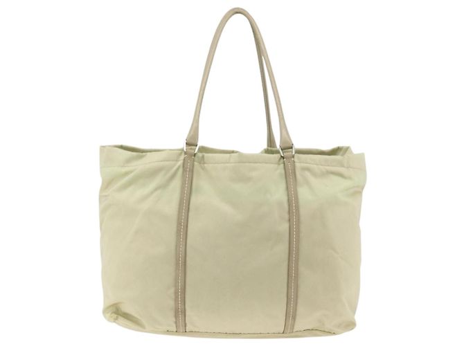 Borsa Tote PRADA in nylon avorio argento Auth ep13808 Crudo - vista 2