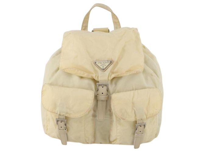 PRADA Backpack Nylon White Silver Auth 170947 Silvery - view 13