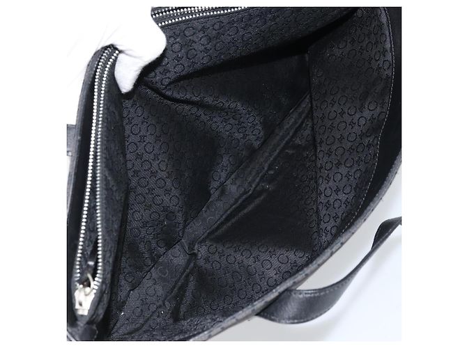 Céline CELINE C Macadam Canvas Tote Bag Schwarz Silber Auth 174485 - Ansicht 11