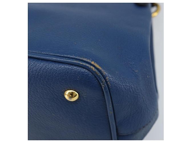 Borsa a mano Miu Miu in pelle 2 in 1 blu oro Auth BA10954A D'oro - vista 10