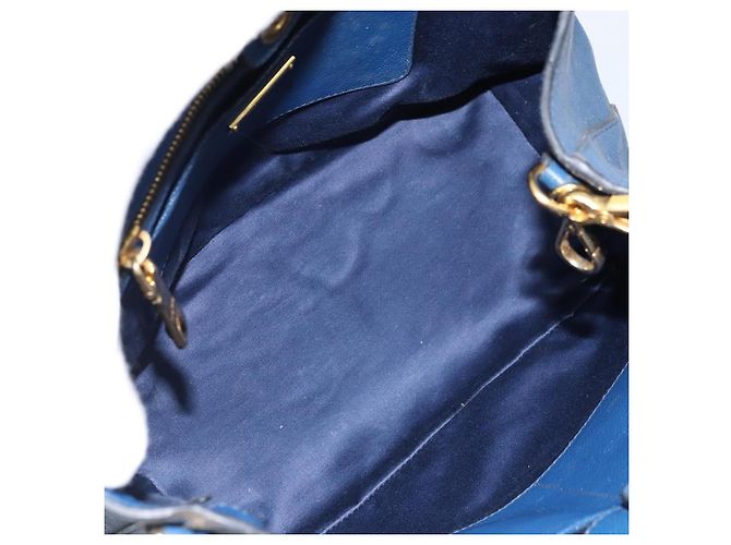 Borsa a mano Miu Miu in pelle 2 in 1 blu oro Auth BA10954A D'oro - vista 11