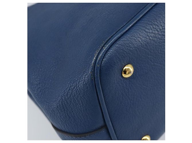 Borsa a mano Miu Miu in pelle 2 in 1 blu oro Auth BA10954A D'oro - vista 17