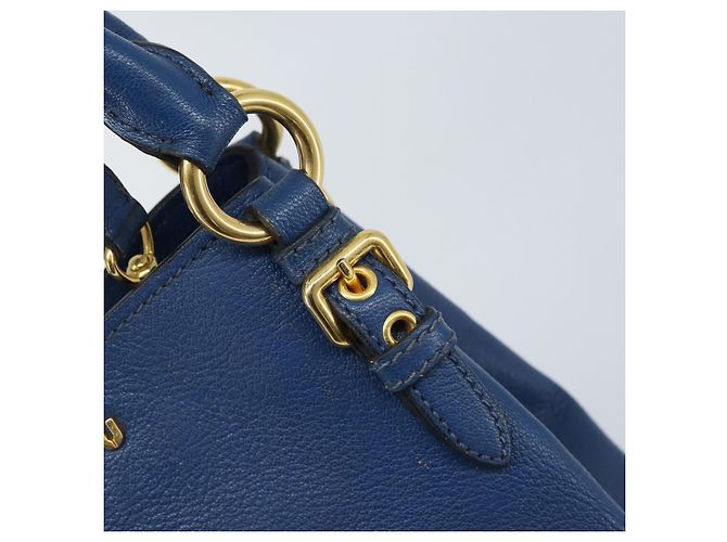 Borsa a mano Miu Miu in pelle 2 in 1 blu oro Auth BA10954A D'oro - vista 19