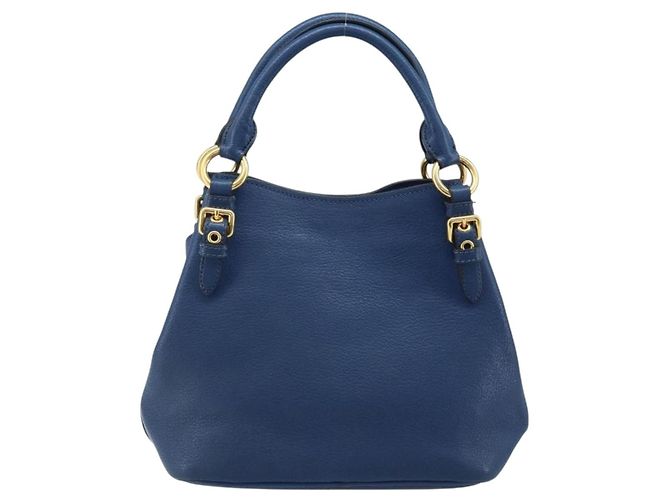 Borsa a mano Miu Miu in pelle 2 in 1 blu oro Auth BA10954A D'oro - vista 2
