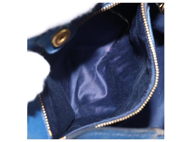 Borsa a mano Miu Miu in pelle 2 in 1 blu oro Auth BA10954A D'oro - vista 24