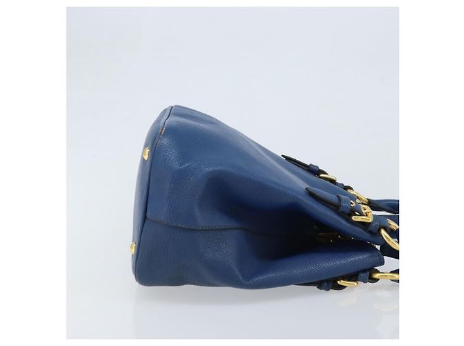 Borsa a mano Miu Miu in pelle 2 in 1 blu oro Auth BA10954A D'oro - vista 3