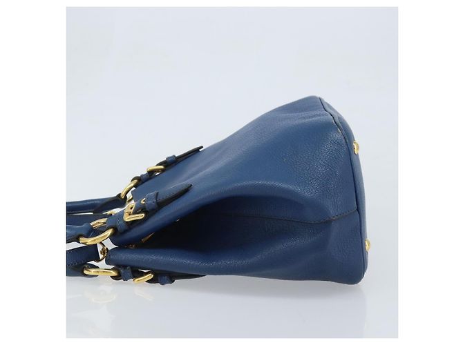 Borsa a mano Miu Miu in pelle 2 in 1 blu oro Auth BA10954A D'oro - vista 4