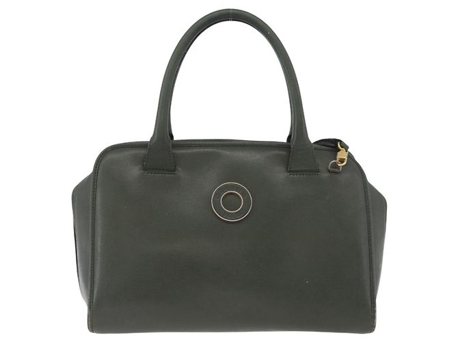 Céline Borsa a mano CELINE in pelle khaki oro Auth 174600 D'oro Cachi - vista 13
