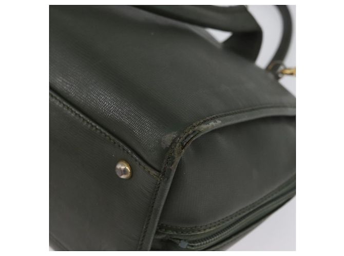 Céline Borsa a mano CELINE in pelle khaki oro Auth 174600 D'oro Cachi - vista 16