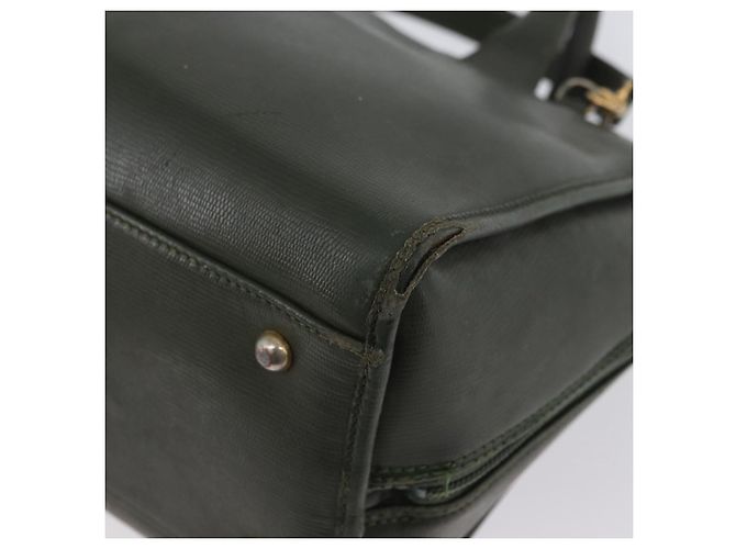 Céline Borsa a mano CELINE in pelle khaki oro Auth 174600 D'oro Cachi - vista 18