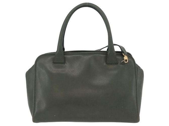 Céline Borsa a mano CELINE in pelle khaki oro Auth 174600 D'oro Cachi - vista 2