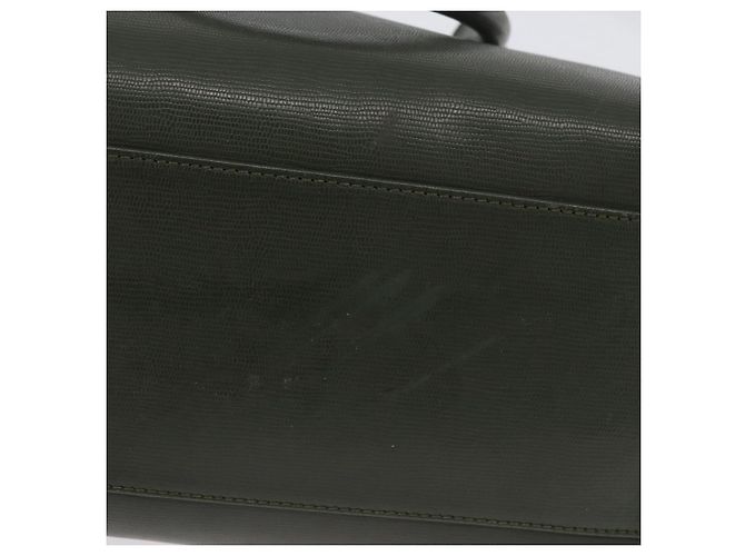 Céline Borsa a mano CELINE in pelle khaki oro Auth 174600 D'oro Cachi - vista 6