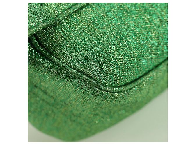 Borsa a Spalla con Catena Prada in Tela Verde Oro Auth LNZ744V D'oro - vista 15