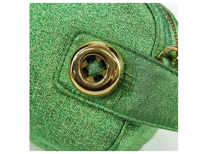 Borsa a Spalla con Catena Prada in Tela Verde Oro Auth LNZ744V D'oro - vista 18