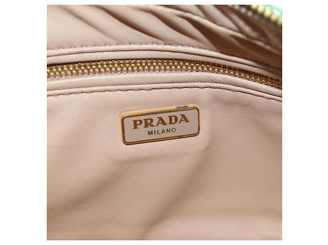 Borsa a Spalla con Catena Prada in Tela Verde Oro Auth LNZ744V D'oro - vista 21