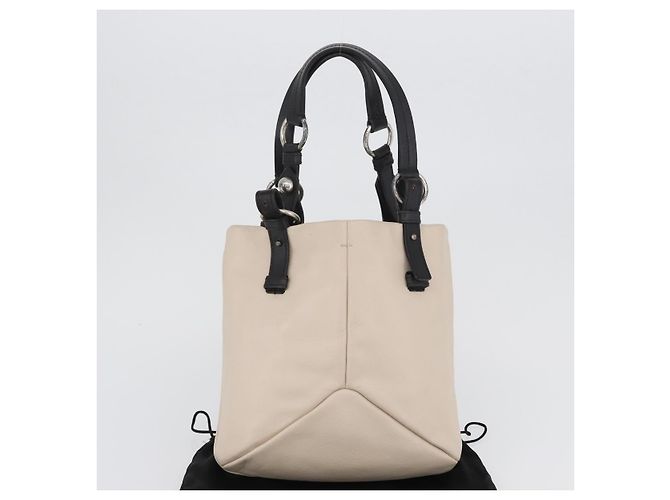 SAINT LAURENT Borsa a mano in pelle avorio argento Auth ARZ068 Crudo - vista 12