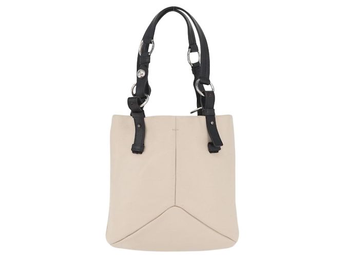 SAINT LAURENT Borsa a mano in pelle avorio argento Auth ARZ068 Crudo - vista 13