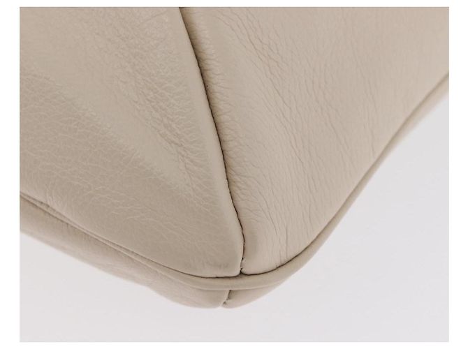 SAINT LAURENT Borsa a mano in pelle avorio argento Auth ARZ068 Crudo - vista 17