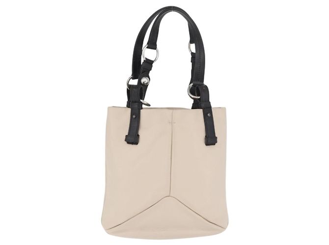 SAINT LAURENT Borsa a mano in pelle avorio argento Auth ARZ068 Crudo - vista 2