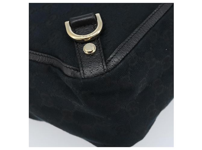 Borsa a mano Abbey in tela GG Gucci nera e oro 130739 Auth LNZ799V - vista 14