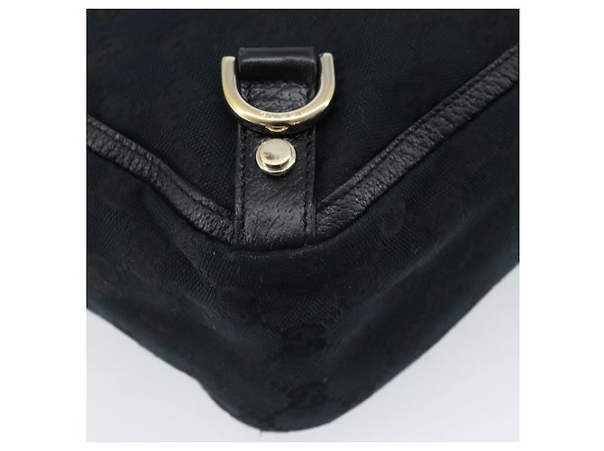 Borsa a mano Abbey in tela GG Gucci nera e oro 130739 Auth LNZ799V - vista 16