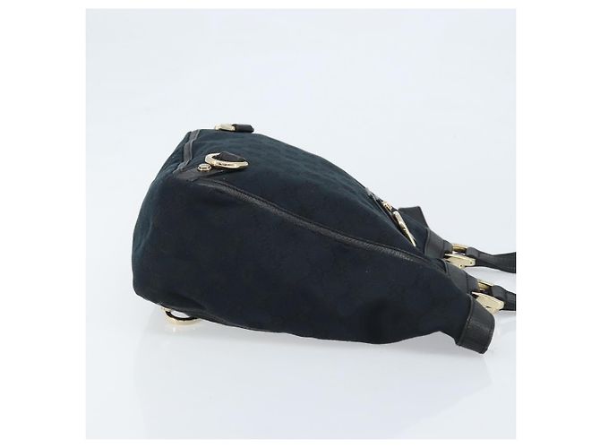 Borsa a mano Abbey in tela GG Gucci nera e oro 130739 Auth LNZ799V - vista 3