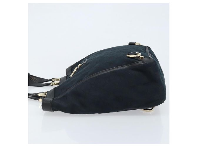 Borsa a mano Abbey in tela GG Gucci nera e oro 130739 Auth LNZ799V - vista 4