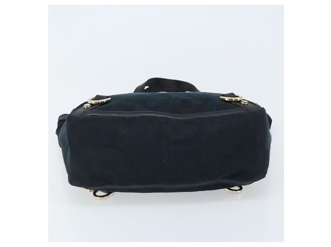 Borsa a mano Abbey in tela GG Gucci nera e oro 130739 Auth LNZ799V - vista 5