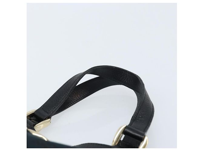 Borsa a mano Abbey in tela GG Gucci nera e oro 130739 Auth LNZ799V - vista 7