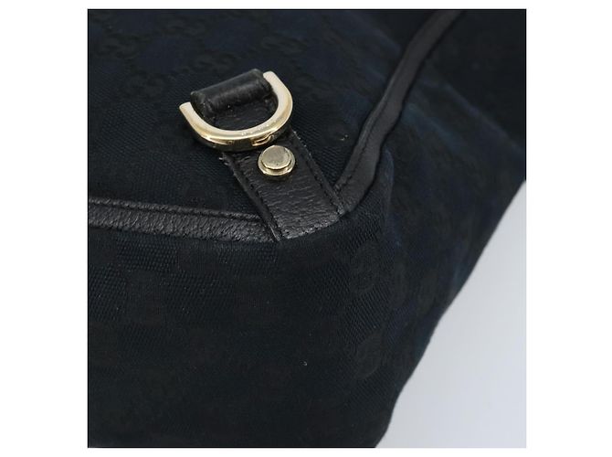 Borsa a mano Abbey in tela GG Gucci nera e oro 130739 Auth LNZ799V - vista 8