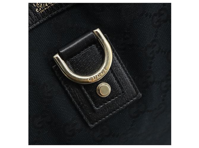 Borsa a mano Abbey in tela GG Gucci nera e oro 130739 Auth LNZ799V - vista 9
